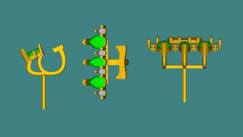 Emerald Crown Earring